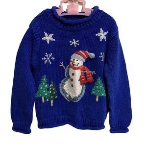 Vintage Snowman Holiday Ugly Thick Chunky Sweater